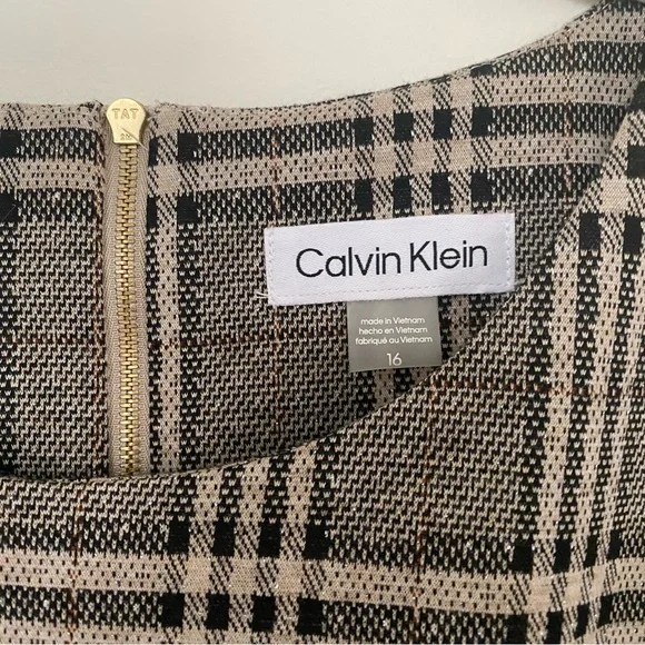 Calvin Klein Plaid A-line Mini Dress - Picture 3 of 3